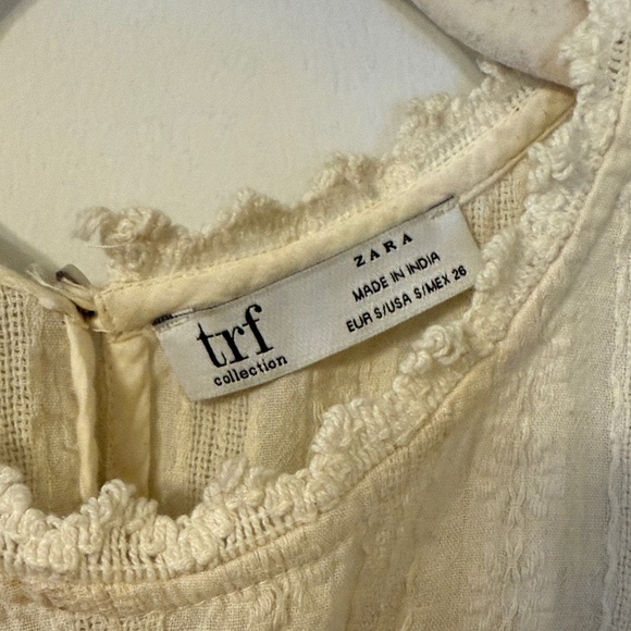 Zara Cream Ruffle Blouse with Black Bow - Picture 3 of 3